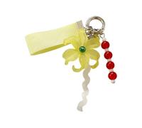 Pendentif décoratif pour sacs et fermetures éclair avec breloque translucide, finition fermoir en métal, accessoire de tous les jours, breloque florale, pendentif de, fermeture éclair, ruban doux