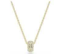 Swarovski Collier pendentif de la collection Dextera, anneau pavé de cristaux Zirconia incolores, avec un placage de ton or