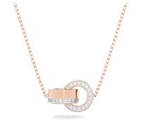 Pendentif Dextera, Boucle entrelacée, Blanc, Placage de ton or rosé OS