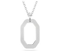Pendentif Dextera, Forme octogonale, Medium, Blanc, Métal rhodié OS