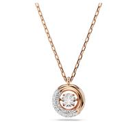 Swarovski Pendentif Dextera Taille ronde, blanc, placage de ton or rosé