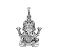 Pendentif Dieu Ganesh en argent sterling (92,5 % de pureté) pour homme et femme en argent pur pour bonne santé et richesse - AMZ 338, taille S, argent sterling, Small, Argent sterling