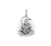 Pendentif Dieu Hanuman en argent sterling (92,5 % de pureté) pour homme et femme en argent pur avec médaillon Lord Bajrang Bali pour bonne santé et richesse - AMZ 408, taille S, argent sterling,