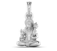 Pendentif Dieu Hanuman en argent sterling (92,5 % de pureté) pour homme et femme en argent pur avec médaillon Lord Bajrang Bali pour bonne santé et richesse - AMZ 235, taille S, argent sterling,