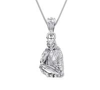 Pendentif Dieu Shree Sai Baba en argent sterling 92,5 pour homme et femme en argent sterling pur avec chaîne en argent sterling