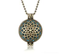 Pendentif Diffuseur Parfum Aromathérapie Colliers Rétro Médaillons Pendentif Vintage Ouvert Diffuseur D'Huiles Essentielles Parfum Médaillon Collier Aroma Diffuseur Collier,24