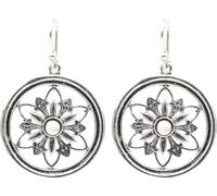 Pendentif d'oreille fleur avec pierre de lune -- 3 cm