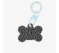 Pendentif double face en forme d'os avec impression de patte pour chiens et chats
