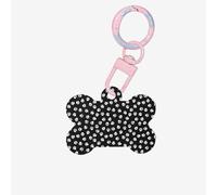 Pendentif double face en forme d'os avec impression de patte pour chiens et chats