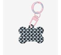 Pendentif double face en forme d'os avec impression éléphant pour chiens et chats
