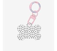Pendentif double face en forme d'os avec motif patte de chien pour chiens et chats