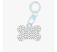Pendentif double face en forme d'os avec motif patte de chien pour chiens et chats