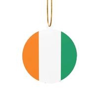 Pendentif drapeau de la Côte d'Ivoire Acrylique Noël Cadeau décoratif pour décorer une cheminée ou un rebord de fenêtre