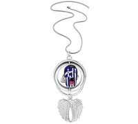 Pendentif drapeau de la Grèce avec pendentif en forme d'ailes d'ange et de maquillage