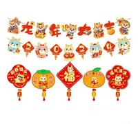 Pendentif drapeau du Nouvel An sur le thème du dragon pour espaces de célébration intérieurs, y compris les écoles et les zones de tion (3)