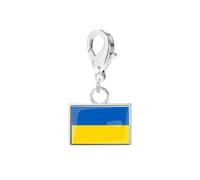 Pendentif drapeau en acier inoxydable, homard, argent EEE | Fermoir mousqueton pour souvenir de voyage, accessoire quotidien, bracelet ornement