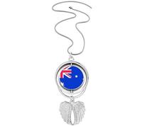Pendentif drapeau national de l'Australie Océanie Pays Pendentif ailes d'ange Collier Bijoux