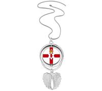 Pendentif drapeau national de l'Irlande du Nord UE Pays Pendentif ailes d'ange Collier rotatif Bijoux