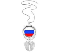 Pendentif drapeau russe UE pays pendentif ailes d'ange rotatif bijoux bijoux