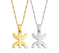 Pendentif Drapeau Traditionnel, 2,3 Cm Afrique Berbères Symbole Pendentif Colliers Africain Berbère Kabyle Style Amazigh Bijoux Classique Hip Hop Bijoux Tendance Fête Bijoux De Mode, Blanc, 45 Cm