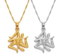 Pendentif Drapeau Traditionnel - Colliers Pendentif Drapeau Des Villes D'Italie De Sicile, Collier De Bijoux De Sicile Italienne Jaune/Blanc Unisexe Hip Hop Fashion Style Party, Blanc, 45 Cm Ou 17,7