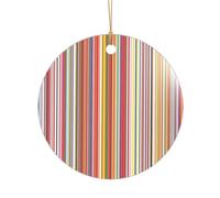 Pendentif droit à rayures colorées circulaires de 7,3 cm, décoration en acrylique transparent, décoration d'arbre de Noël.