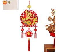 Pendentif du Cheval de l'Année Chinoise | Style Traditionnel À Texture Flockée - Ornement de l'Année du Cheval 2026 - pour la Porte, fenêtre, Salon, Chambre, entrée, Famille, Amis et voisins