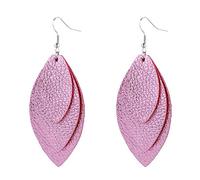 Pendentif élégant Bohème des feuilles de feuilles de feuilles de plumes Paillettes à crochet en couches triples Boucles d'oreilles à crochet blanc, couleur: brun foncé