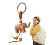 Pendentif éléphant - Porte-clés en acajou - Accessoire de décoration sculpté à la main - Talisman pour téléphone portable - Cadeau pour femmes, hommes, , Attribut individuel, Siehe Beschreibung