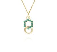 Pendentif Émeraude Lié En Or Jaune 9 Carats En Forme D'Hexagone Et Rond