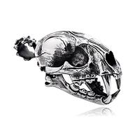 Pendentif en Acier Inoxydable 316L 3 Style 3D pendentifs crâne de Tigre à Dents de Sabre Vintage Punk Hip Hop Rock Bijoux Cadeau