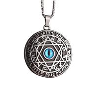 Pendentif en acier inoxydable des Sept Archanges Salomon Kabbale Sigle d’Ange Œil du Démon Collier Bijoux juifs en étoile hexagonale pour hommes