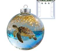 Pendentif en acrylique avec boules de Noël 3D en forme de créature marine | Décoration de sapin de Noël pour salon, chambre à coucher, entrée, fenêtre, porte, étagère, cheminée, fête, tortue de mer