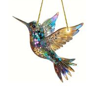 Pendentif en acrylique coloré en forme d'oiseau 2D plat à suspendre pour rétroviseur de voiture et décoration de fenêtre