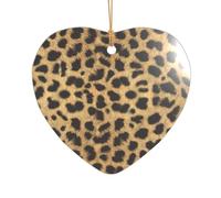 Pendentif en acrylique imprimé léopard pour Noël, décoration de mariage et décoration de Noël pour jeunes mariés