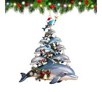 Pendentif en acrylique pour sapin de Noël 2D - Animaux marins empilés