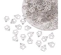 Pendentif en alliage de style tibétain Pandahall pour la fabrication de bijoux, 150 pattes de chien., 19.6x17x1.5mm