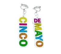 Pendentif en argent à paillettes pour dames mexicaines Longues et Délicates pour Femme (Yellow, 8cm)