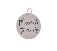Pendentif en argent massif (925), 21 mm. MAMAN, JE T'AIME
