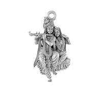Pendentif en argent sterling (92,5 % de pureté) Dieu Krishna/Bal Gopal/Radha Krishna pour homme et femme en argent pur Lord Krishan/Radha Krishna/Bal Gopal Médaillon pour G Comprend une chaîne en