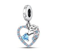 Pendentif en argent sterling 925 avec attrape-rêves en forme de patte de chien et chat compatible avec les bracelets à breloques Pandora Moments, 4mm Hole, Métal Argent sterling, Pas de gemme