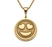 Pendentif en argent sterling 925 avec cœur yeux et smiley | LK_NLC_01715 | Pendentif ancien représentant des lys de mer rustiques échinodermes cadeau pour les passionnés de biologie marine (45 cm).