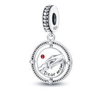 Pendentif en argent sterling 925 avec inscription « Dear Mum Fidget Spinner I Love You » - Compatible avec les bracelets à breloques Pandora