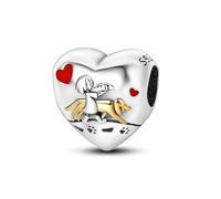 Pendentif en argent sterling 925 avec inscription « Get Together All The Way Family I Love You » - Compatible avec les bracelets à breloques Pandora