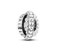 Pendentif en argent sterling 925 avec inscription « His Hers Couple I Love You Forever » pour bague de fiançailles compatible avec les bracelets à breloques Pandora