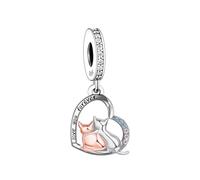 Pendentif en argent sterling 925 avec inscription « I Love You Forever » en forme de cœur pour bracelet à breloques Pandora