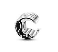 Pendentif en argent sterling 925 avec inscription « I Love You To The Moon and Back » - Chat noir et chaton - Compatible avec les bracelets à breloques Pandora
