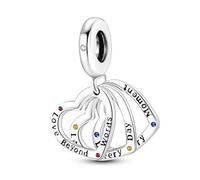 Pendentif en argent sterling 925 avec inscription « Love You Heart Beyond Words Moments Every Day » compatible avec les bracelets à breloques Pandora