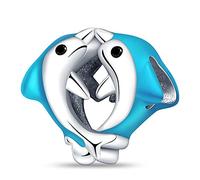 Pendentif en argent sterling 925 avec inscription Mother Daughter Dolphin Sea Ocean Animal Lover Fish Charm Compatible avec les bracelets Pandora