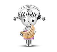 Pendentif en argent sterling 925 avec inscription « Mother Daughter Sister Family I Love You To The Moon And Back » compatible avec les bracelets à breloques Pandora